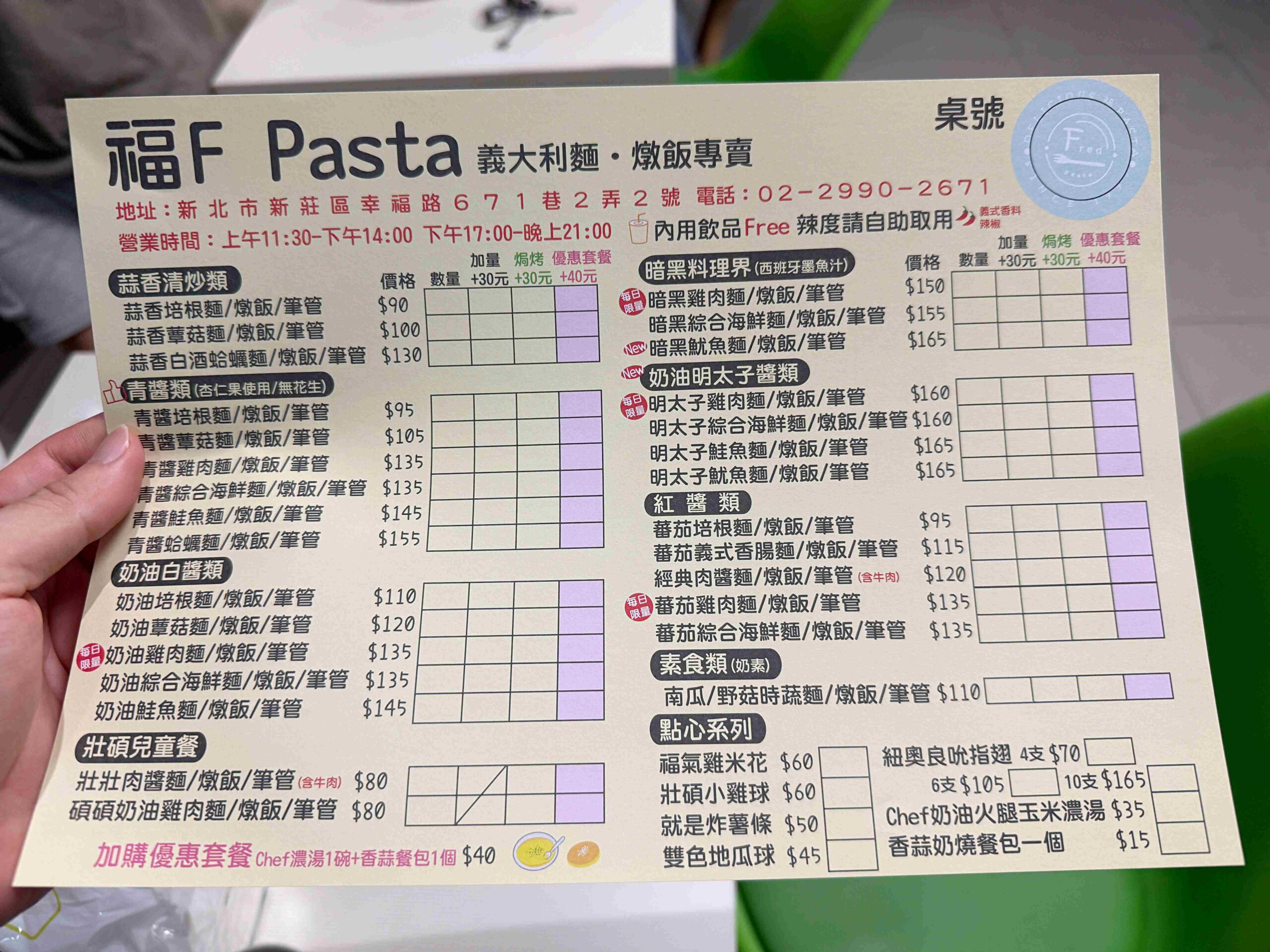 【新莊美食】福F Pasta｜新莊人激推義大利麵店，一吃就愛上的那種！(菜單) @厚片嘴角帶便當