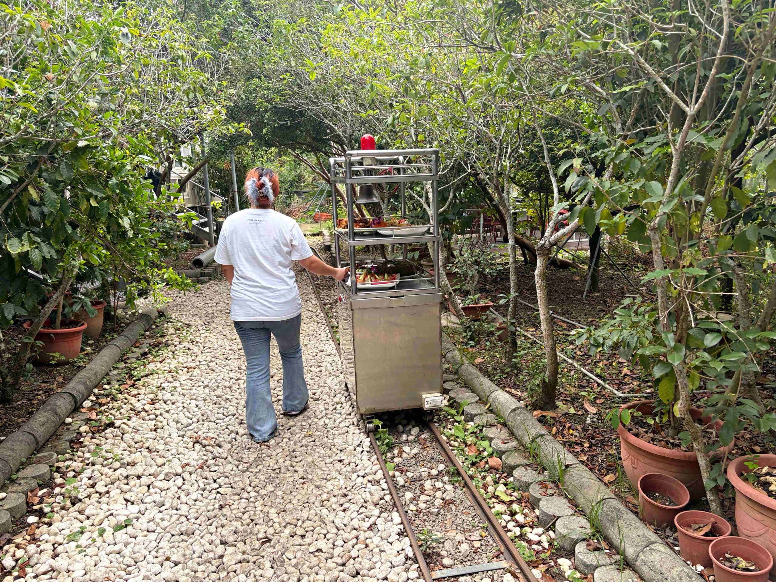 【高雄大社美食】綠野山莊花園餐廳，古董火車軌道送餐超吸睛，三十年老字號土雞城推薦(菜單) @趙先生吃飯