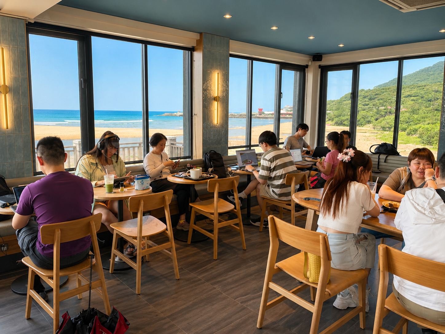 【福隆美食】星巴克福隆觀海門市，全台最靠近沙灘的海景第一排，不限時咖啡廳推薦(菜單) @趙先生吃飯